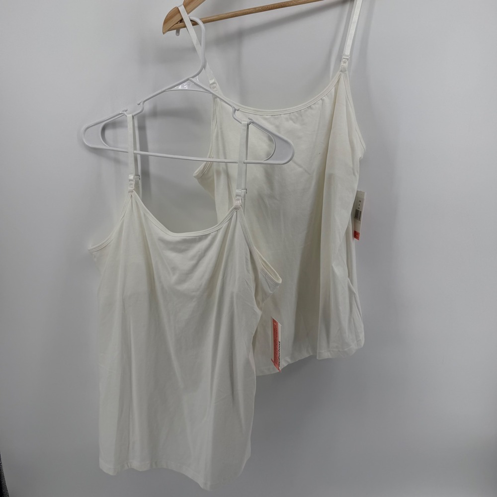 2 Motherhood Maternity Nursing Camisole Women XL White 92305 New